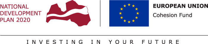 Logos of the National Development Plan 2020 and European Union Cohesion Fund with slogan.